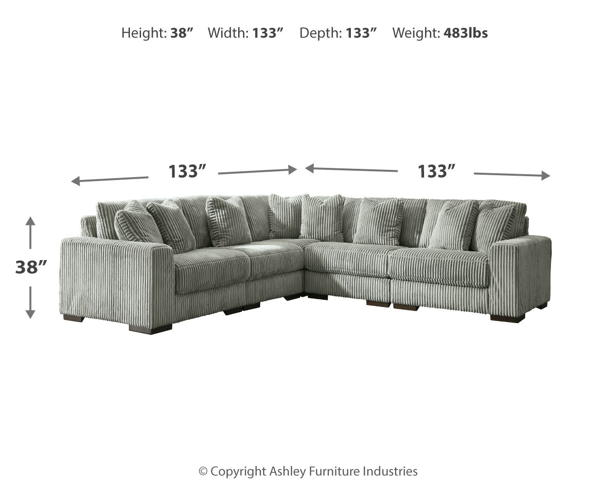 AshleyLindyn 5 - Piece Sectional
