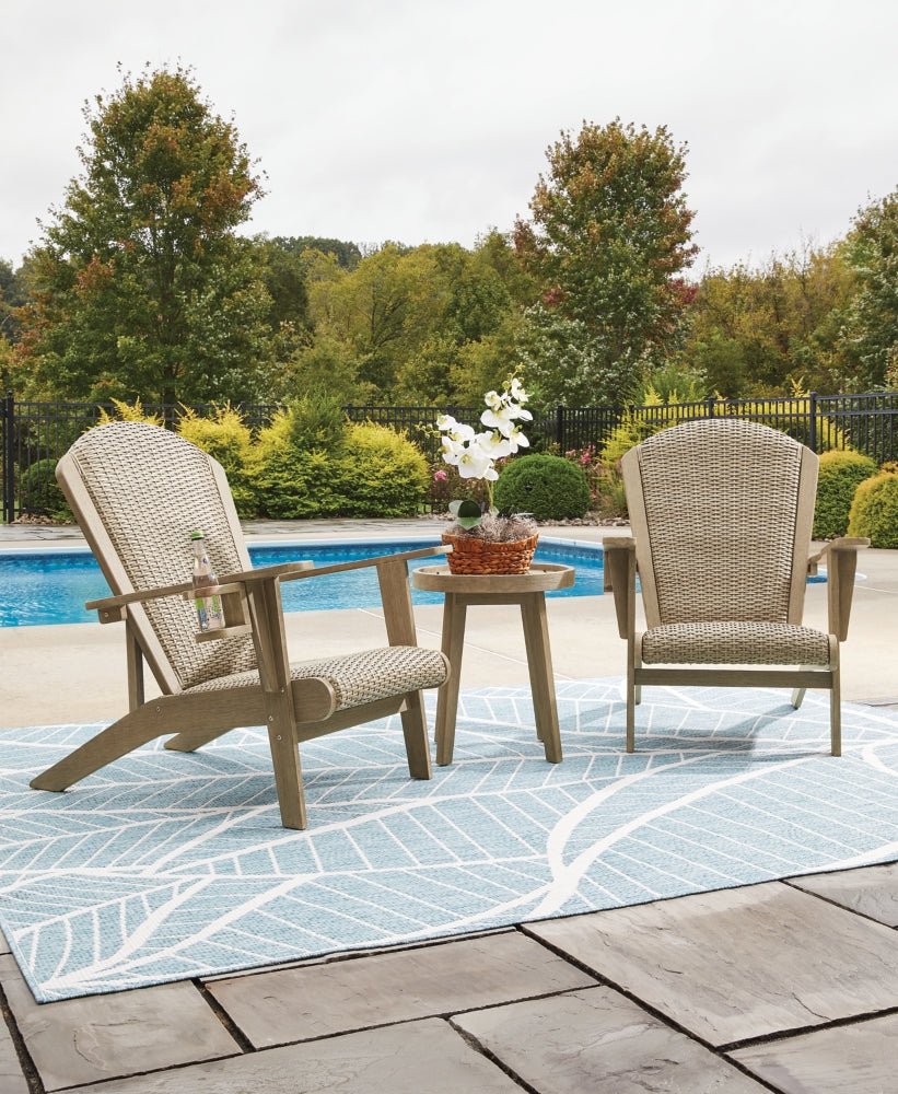AshleyMarina Sun 2 Adirondack Chairs with End table