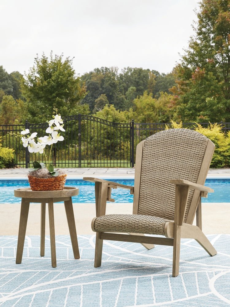 AshleyMarina Sun Outdoor Adirondack Chair and End Table