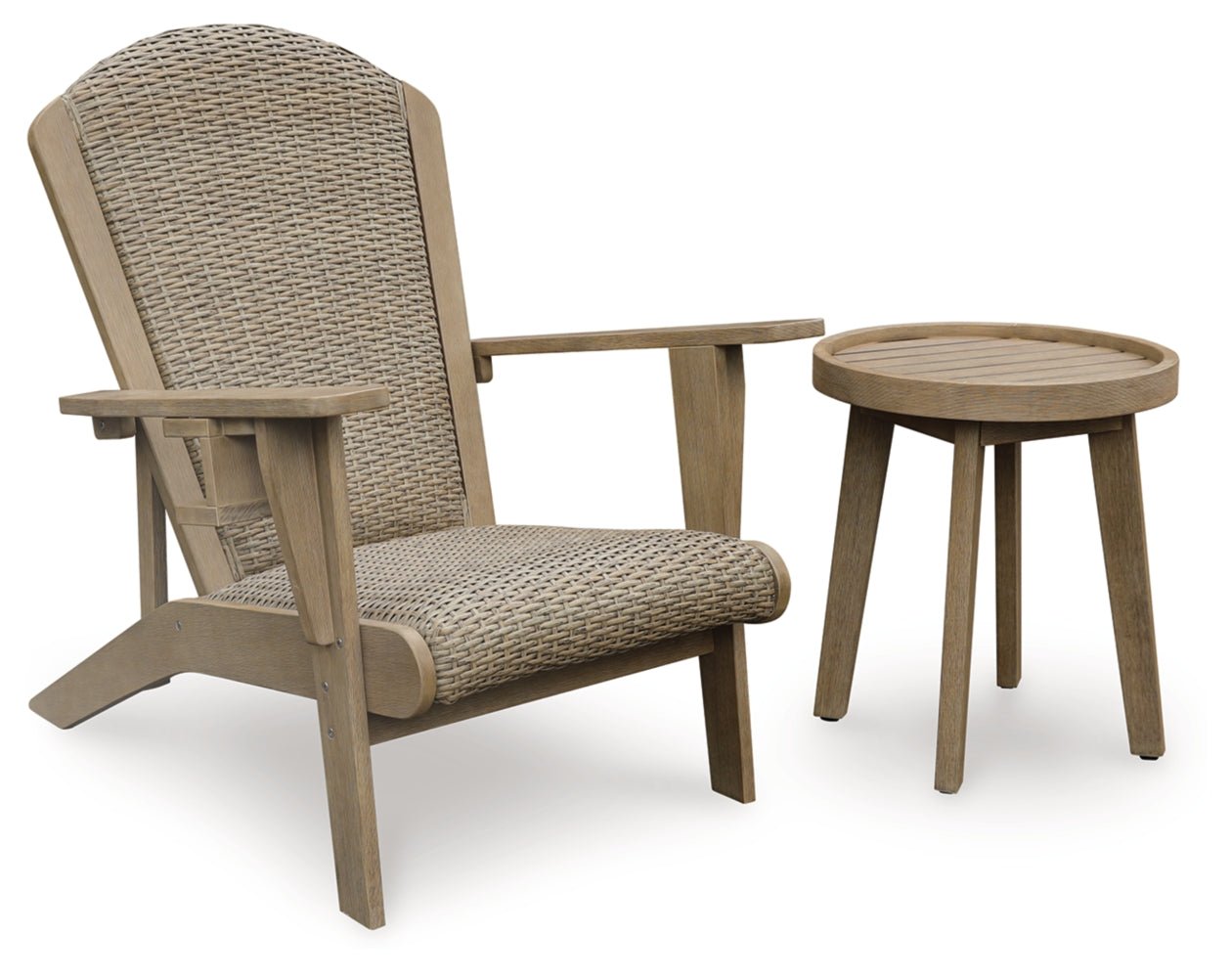 AshleyMarina Sun Outdoor Adirondack Chair and End Table