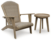 AshleyMarina Sun Outdoor Adirondack Chair and End Table