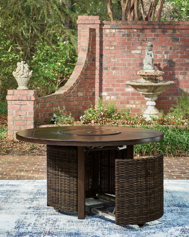 AshleyMonterey Point Outdoor Fire Pit Table and 4 Chairs
