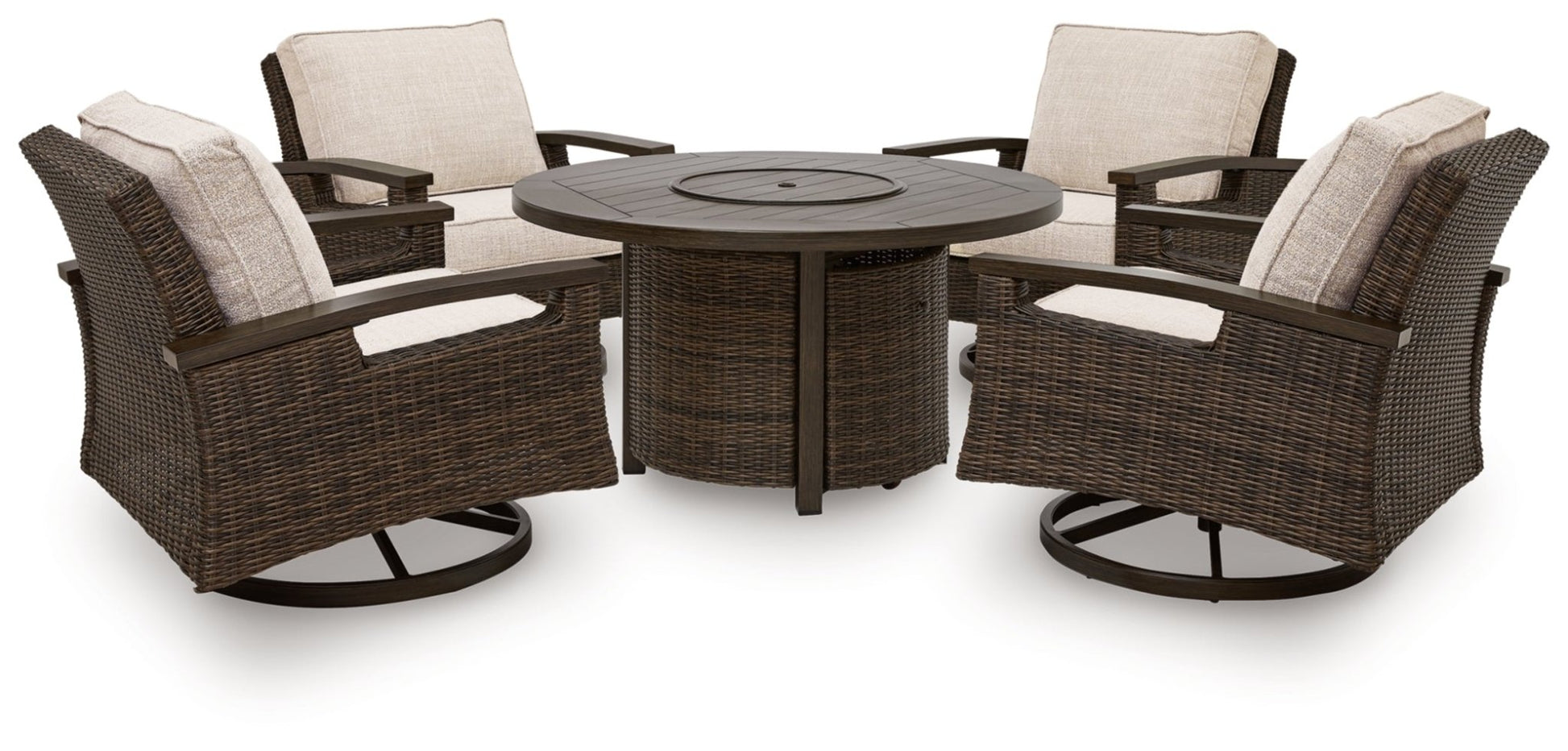 AshleyMonterey Point Outdoor Fire Pit Table and 4 Chairs
