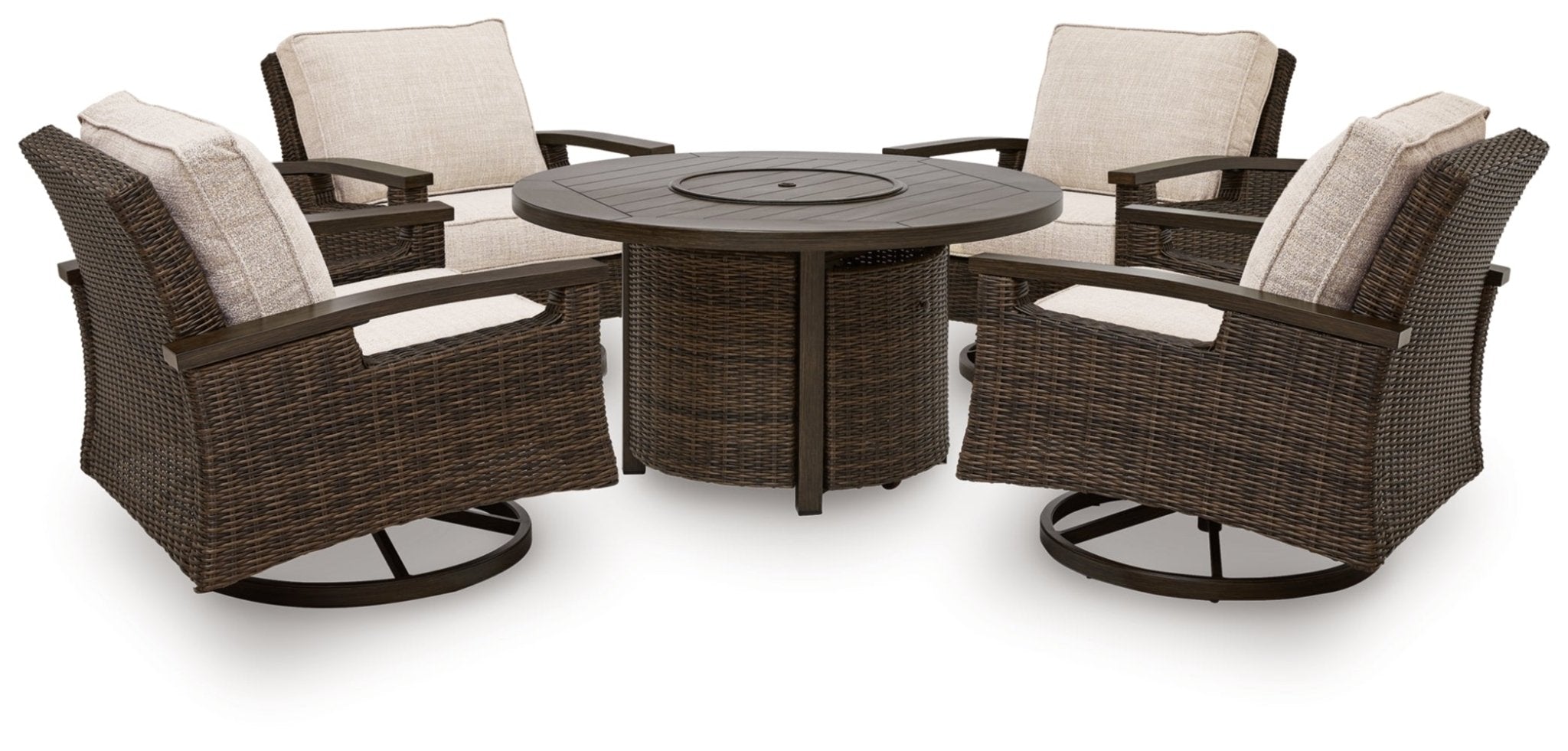 AshleyMonterey Point Outdoor Fire Pit Table and 4 Chairs