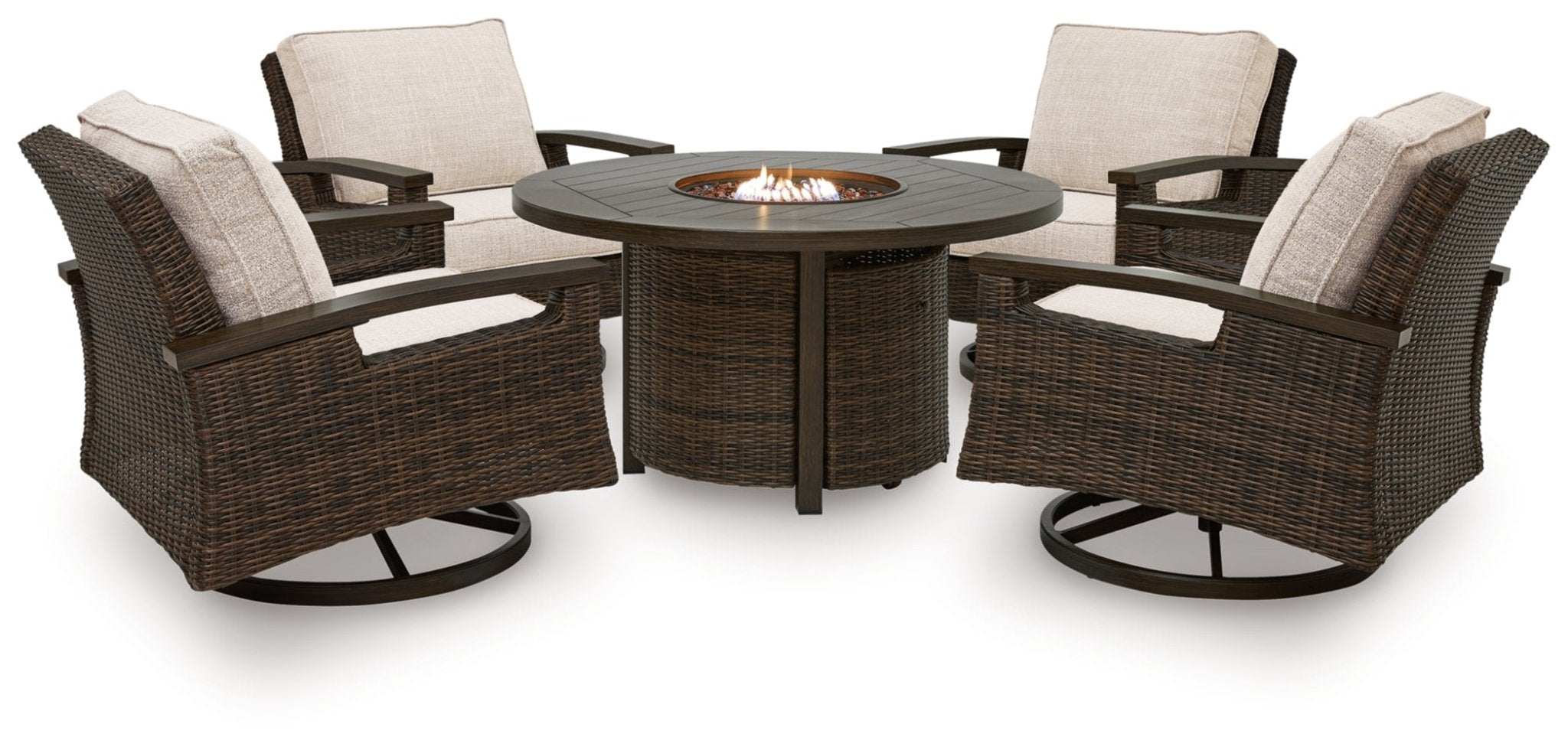 AshleyMonterey Point Outdoor Fire Pit Table and 4 Chairs
