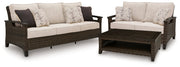 AshleyMonterey Point Outdoor Sofa and Loveseat with Coffee Table