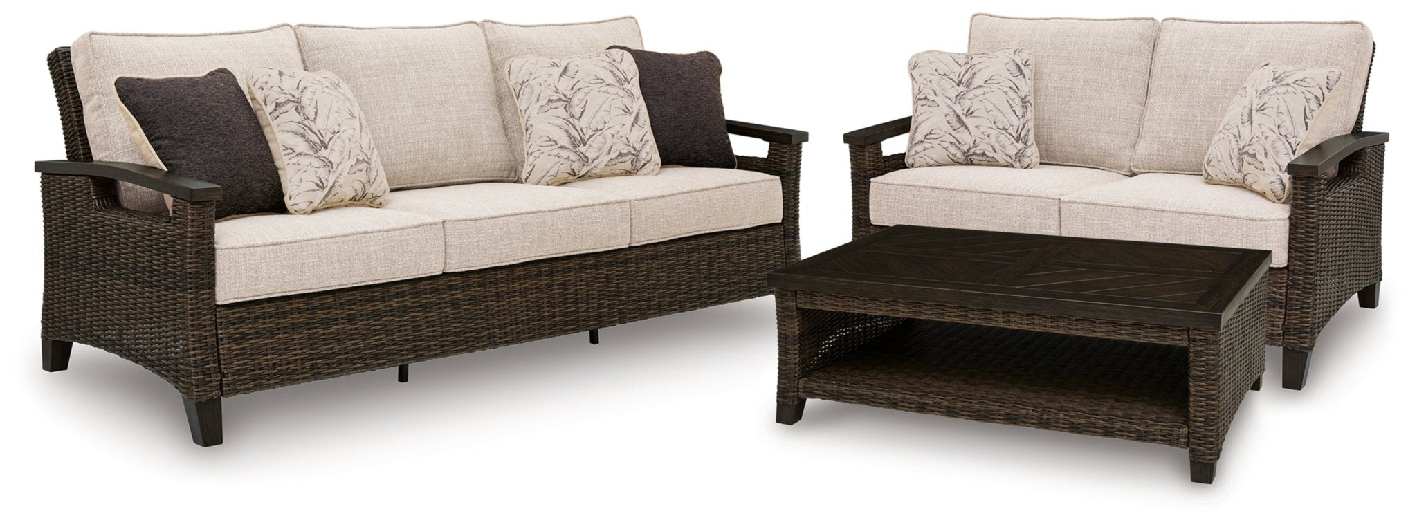 AshleyMonterey Point Outdoor Sofa and Loveseat with Coffee Table
