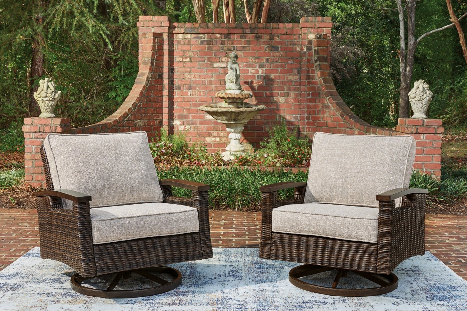 AshleyMonterey Point Outdoor Sofa with 2 Lounge Chairs