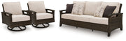 AshleyMonterey Point Outdoor Sofa with 2 Lounge Chairs