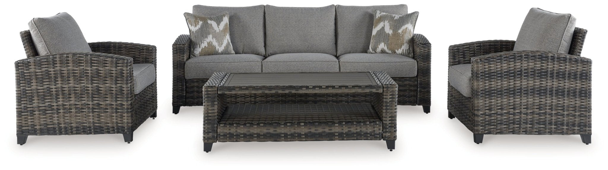 AshleyOasis Court Outdoor Sofa/Chairs/Table Set (Set of 4)