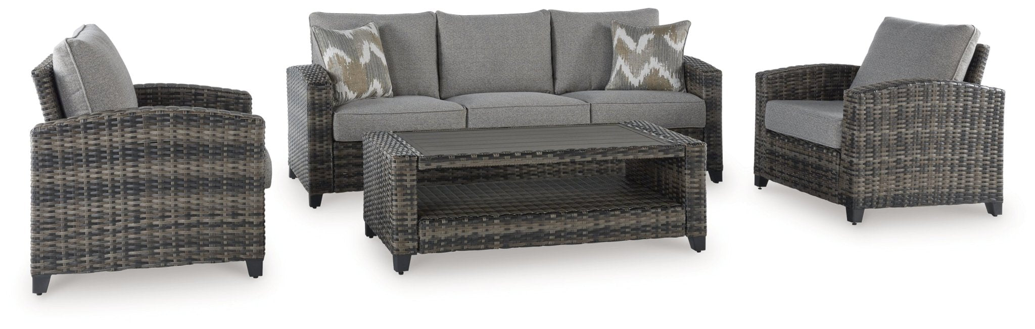 AshleyOasis Court Outdoor Sofa/Chairs/Table Set (Set of 4)