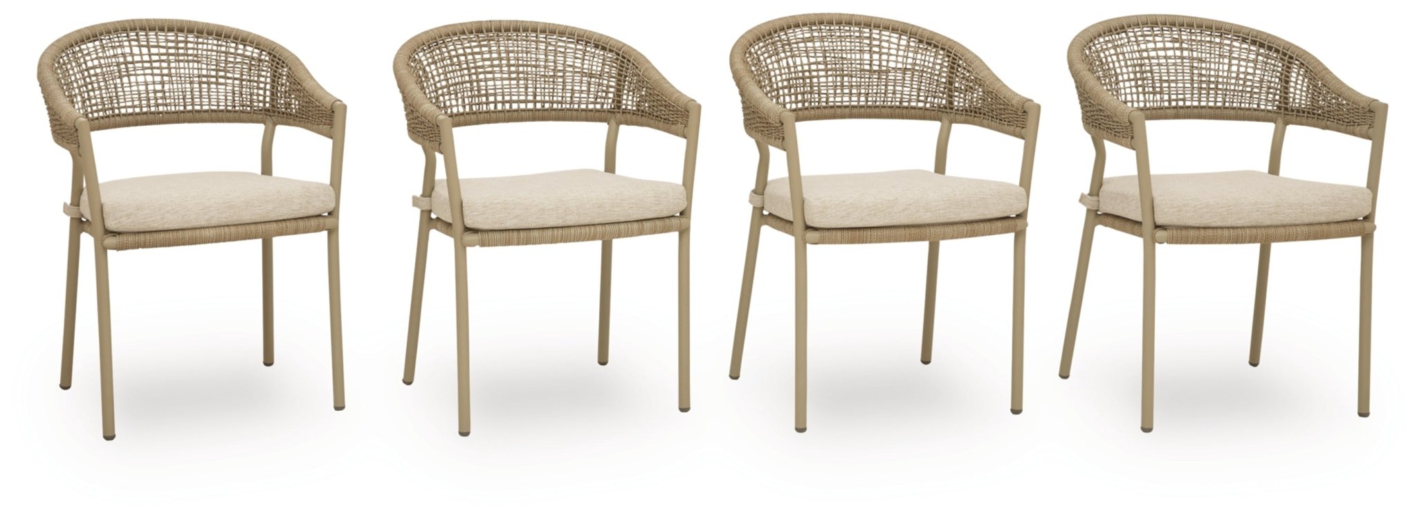 AshleyOrchard Beach Outdoor Arm Chair with Cushion (Set of 4)