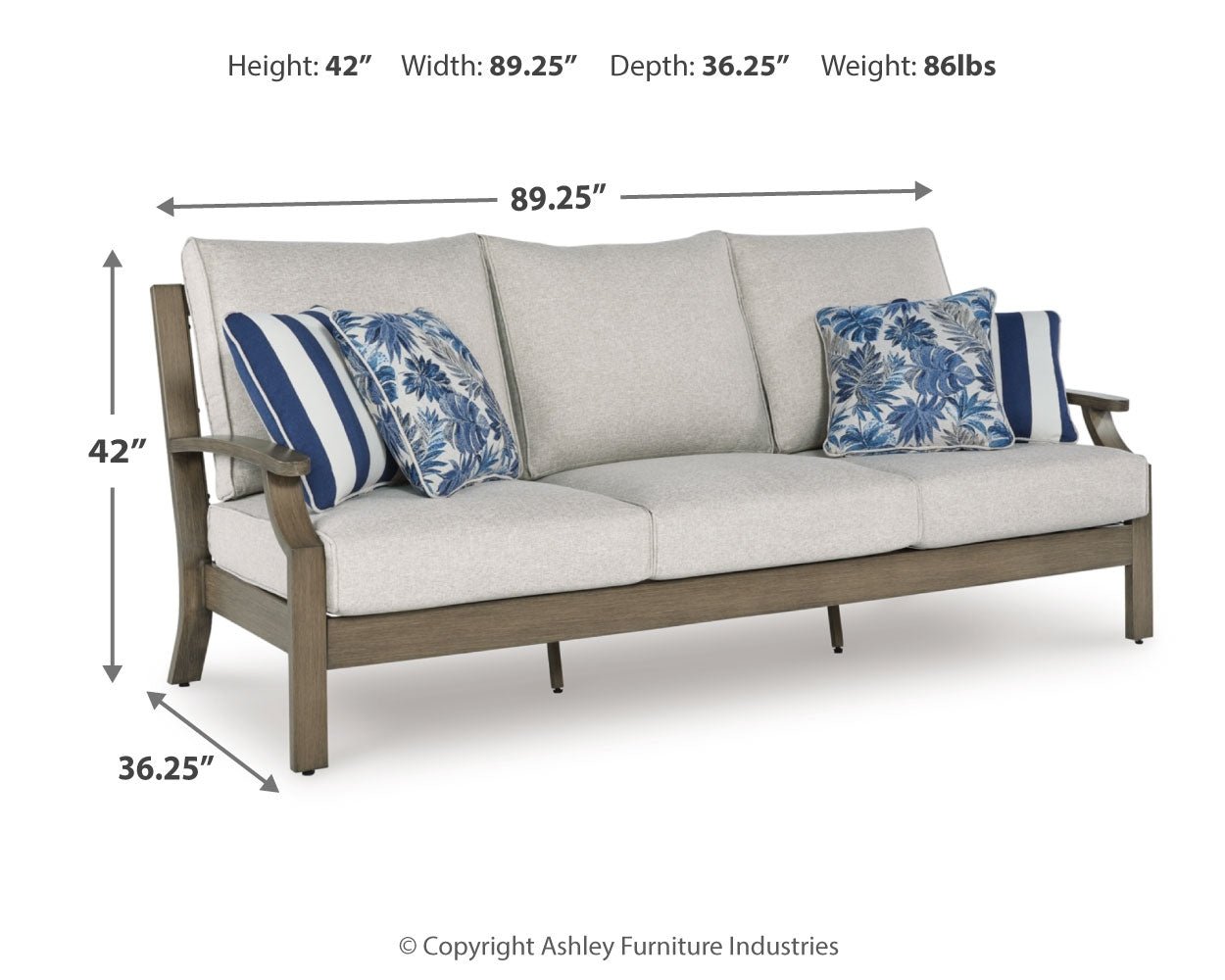 AshleyRainier Ranch Outdoor Sofa and Loveseat with Coffee Table