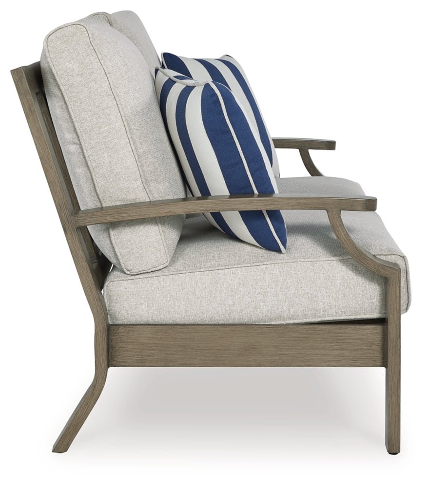 AshleyRainier Ranch Outdoor Sofa and Loveseat with Coffee Table