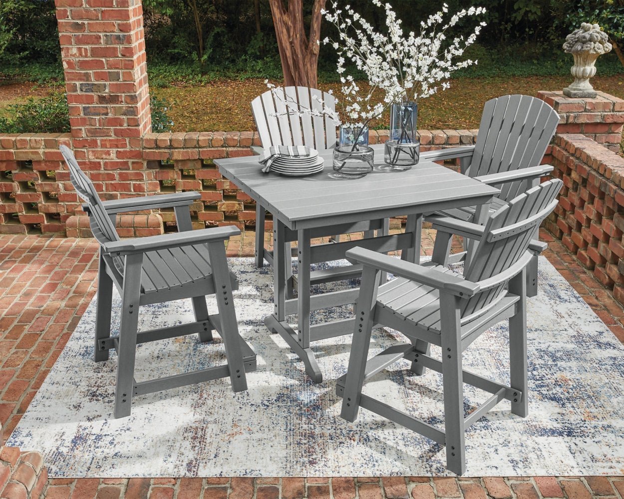 AshleySanctuary Beach Counter Dining Set