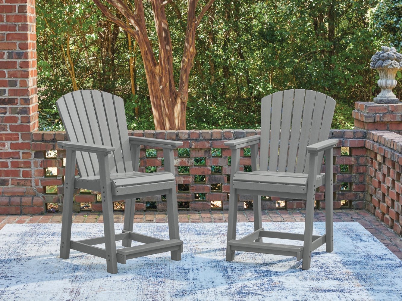 AshleySanctuary Beach Outdoor Counter Height Bar Stool (Set of 2)