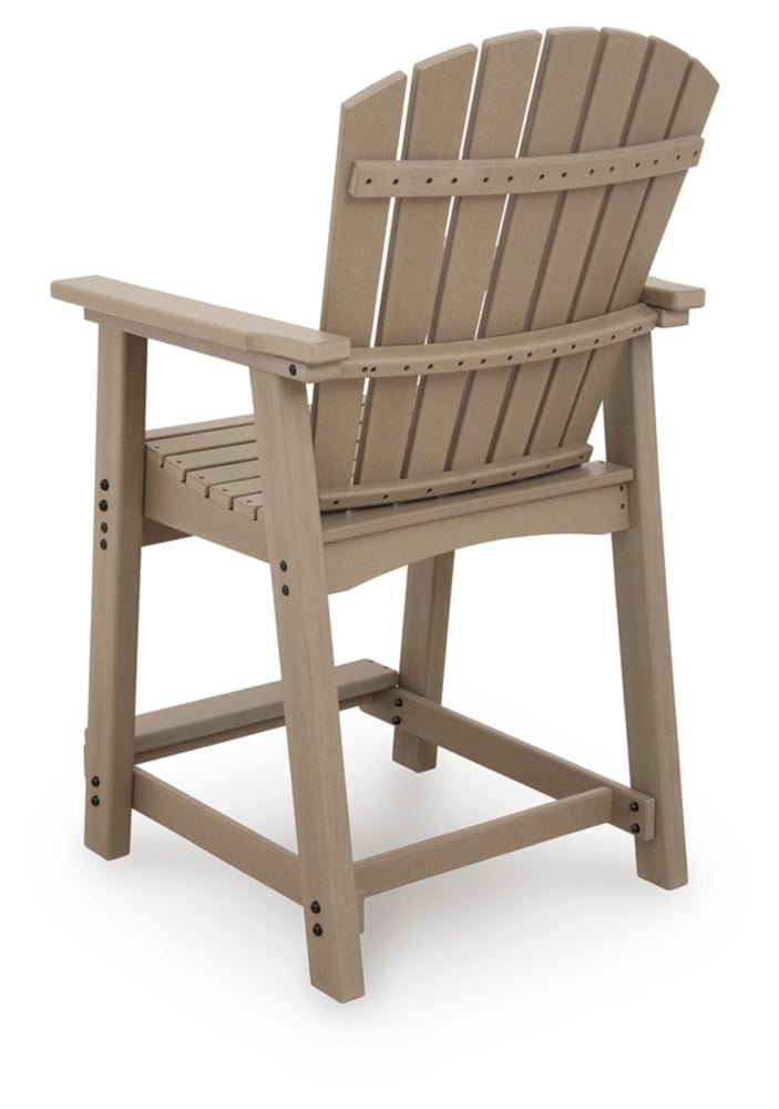 AshleySeacliff Beach Outdoor Counter Height Bar Stool (Set of 2)
