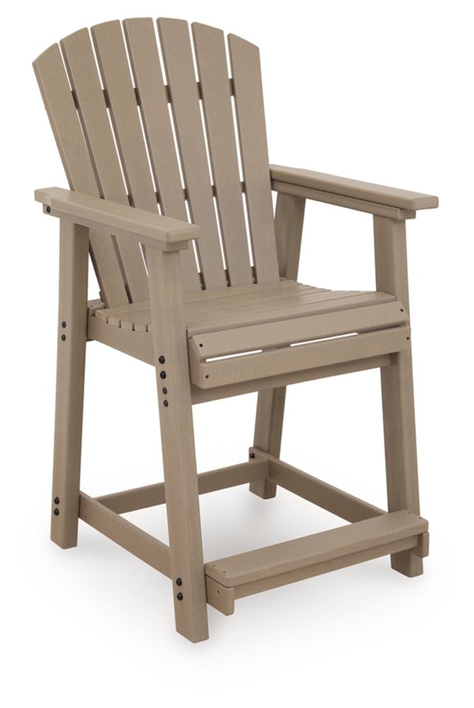 AshleySeacliff Beach Outdoor Counter Height Bar Stool (Set of 2)