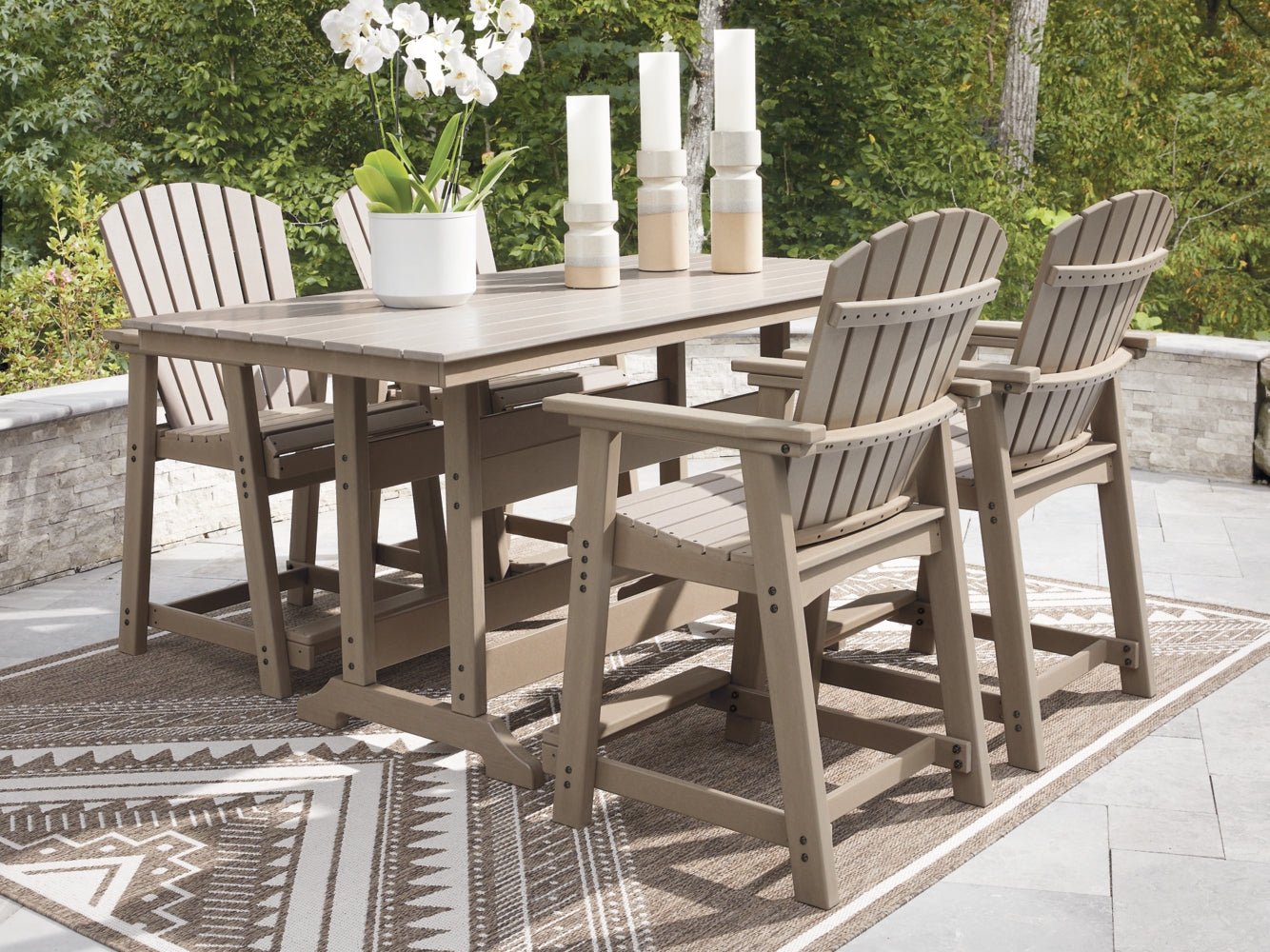 AshleySeacliff Beach Outdoor Counter Height Dining Set