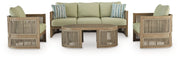 AshleySerena Shores Outdoor Sofa and 2 Chairs with Coffee Table