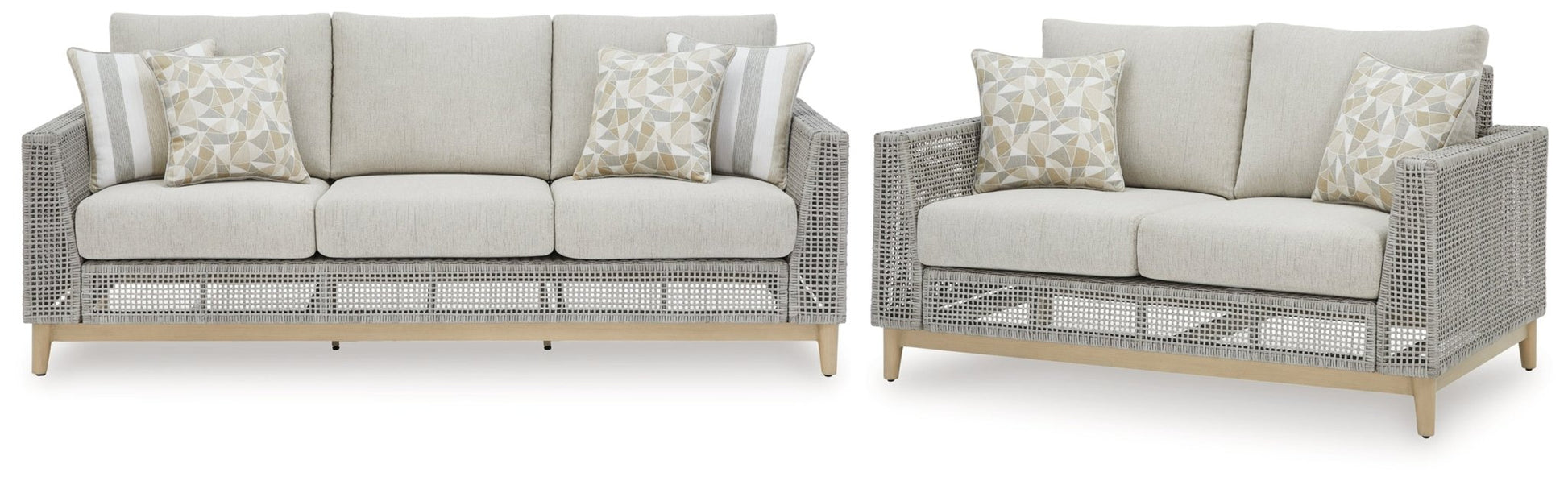 AshleySeton Creek Outdoor Sofa and Loveseat