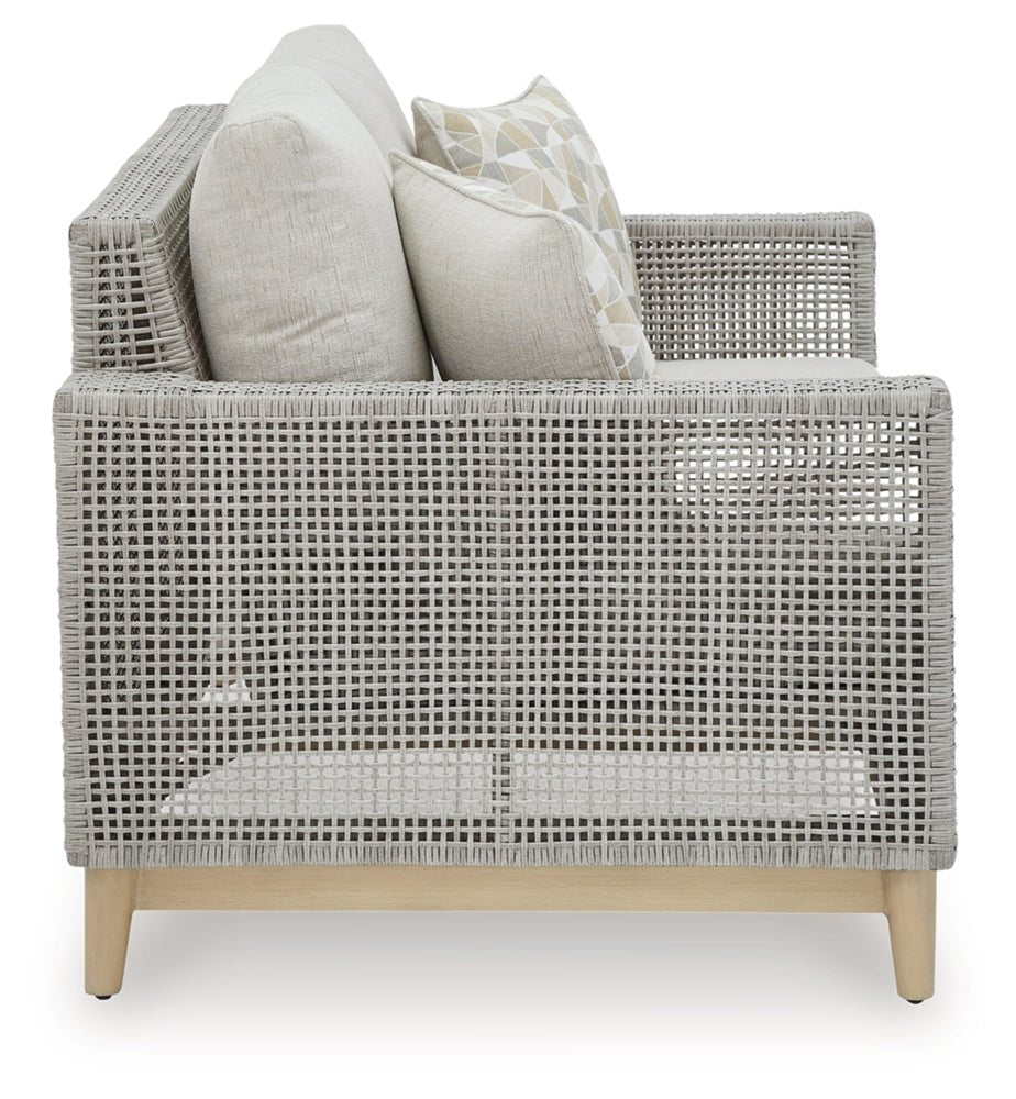 AshleySeton Creek Outdoor Sofa and Loveseat with Coffee Table