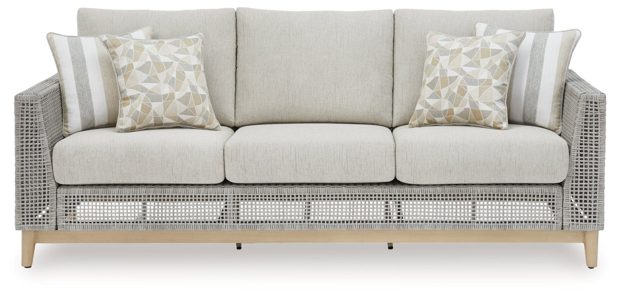 AshleySeton Creek Outdoor Sofa and Loveseat with Coffee Table