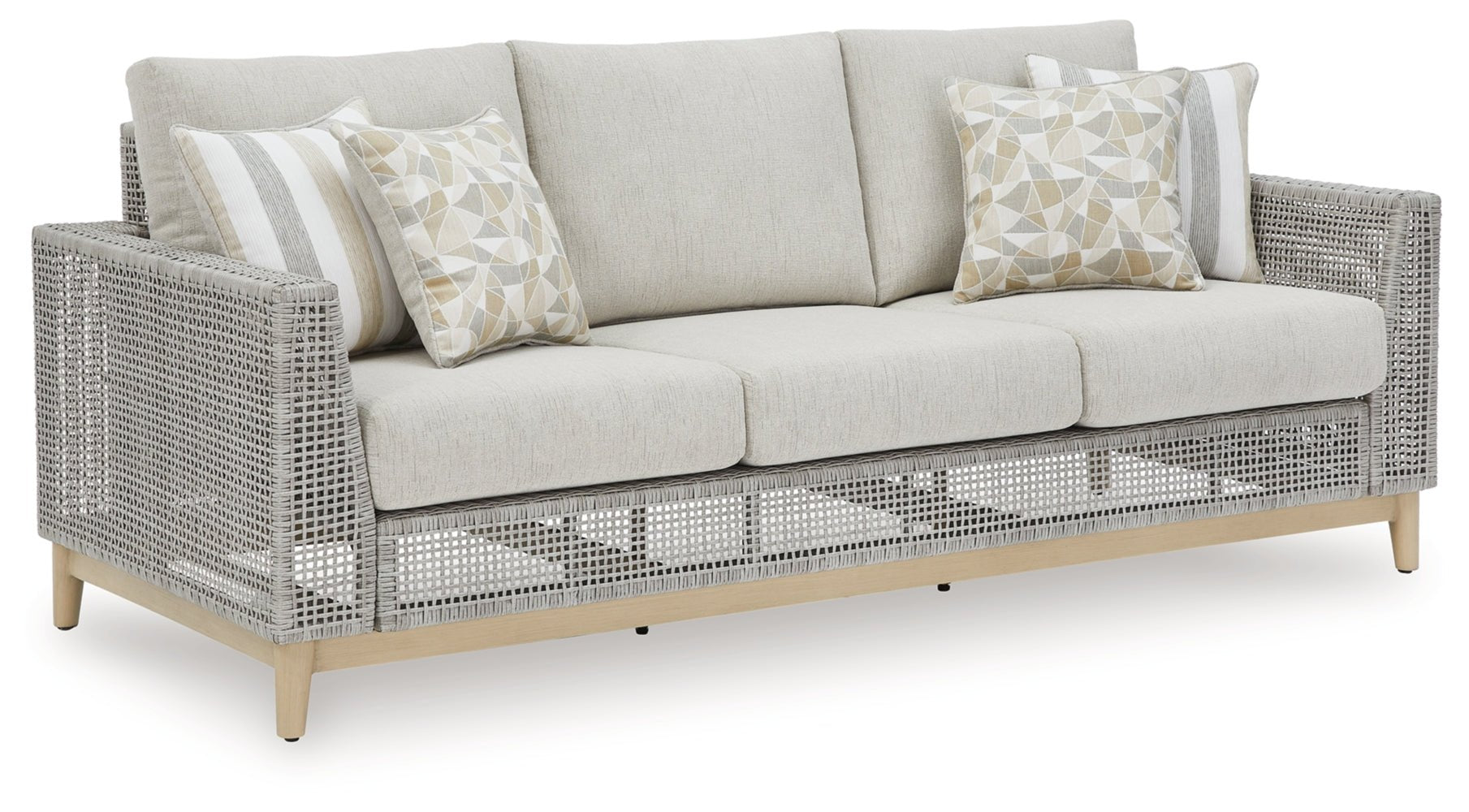 AshleySeton Creek Outdoor Sofa and Loveseat with Coffee Table