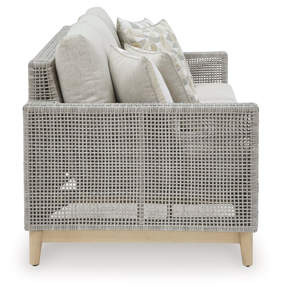 AshleySeton Creek Outdoor Sofa and Loveseat with Coffee Table