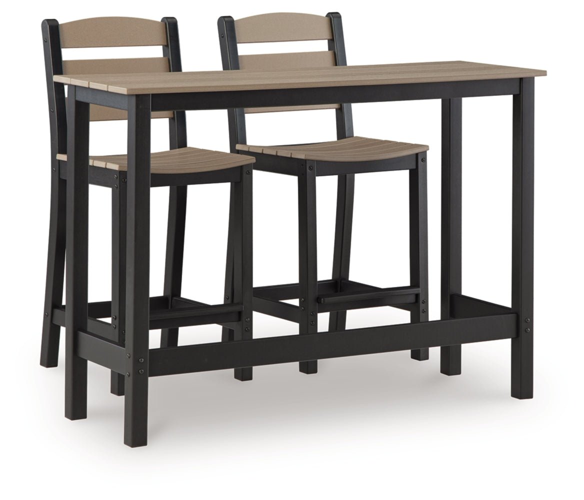 AshleyShoreline Beach Outdoor Counter Table and 2 Barstools