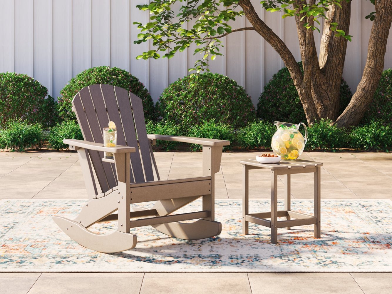 AshleySundown Treasure Outdoor Rocking Chair and End Table Set