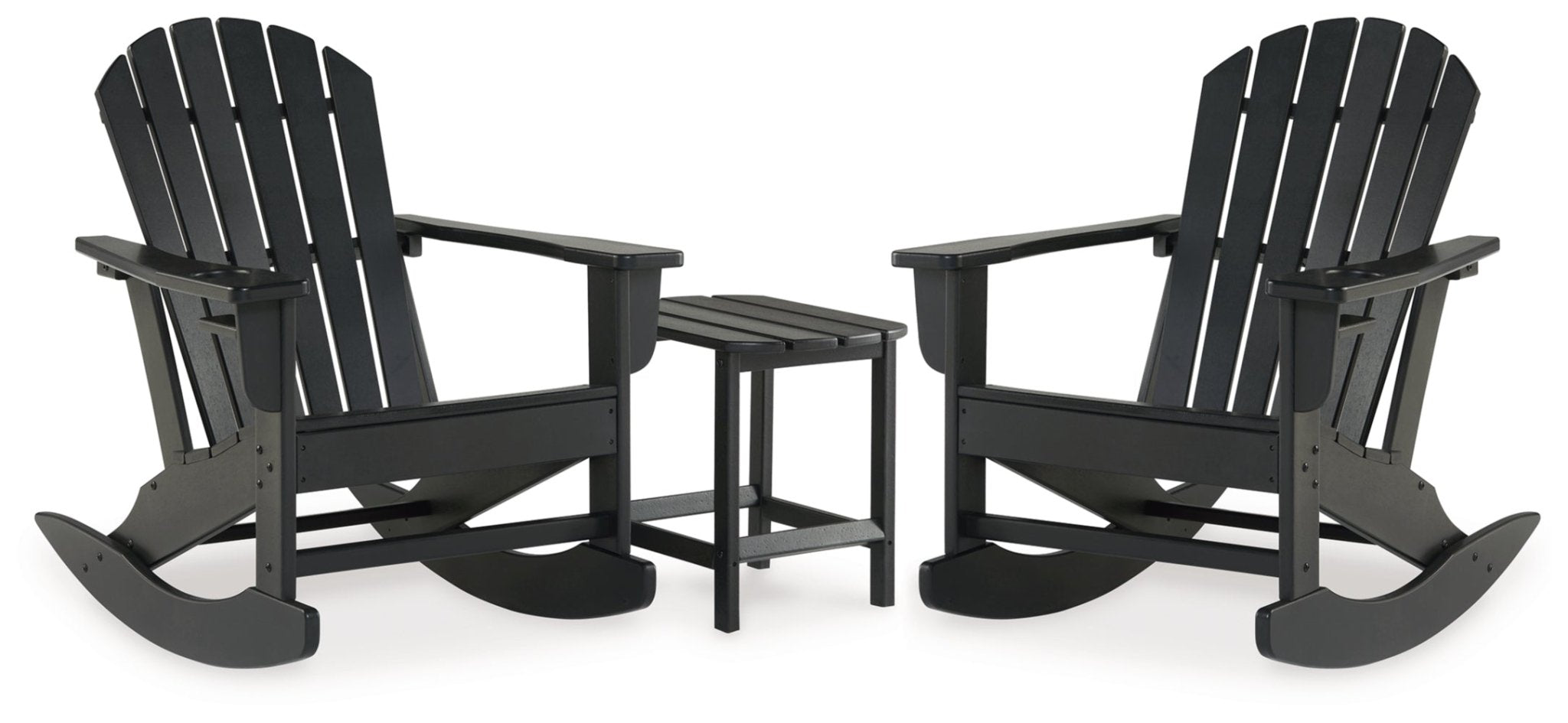 AshleySundown Treasure Outdoor Rocking Chairs and End Table Set