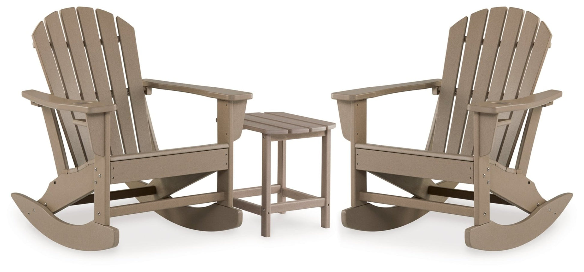 AshleySundown Treasure Outdoor Rocking Chairs and End Table Set