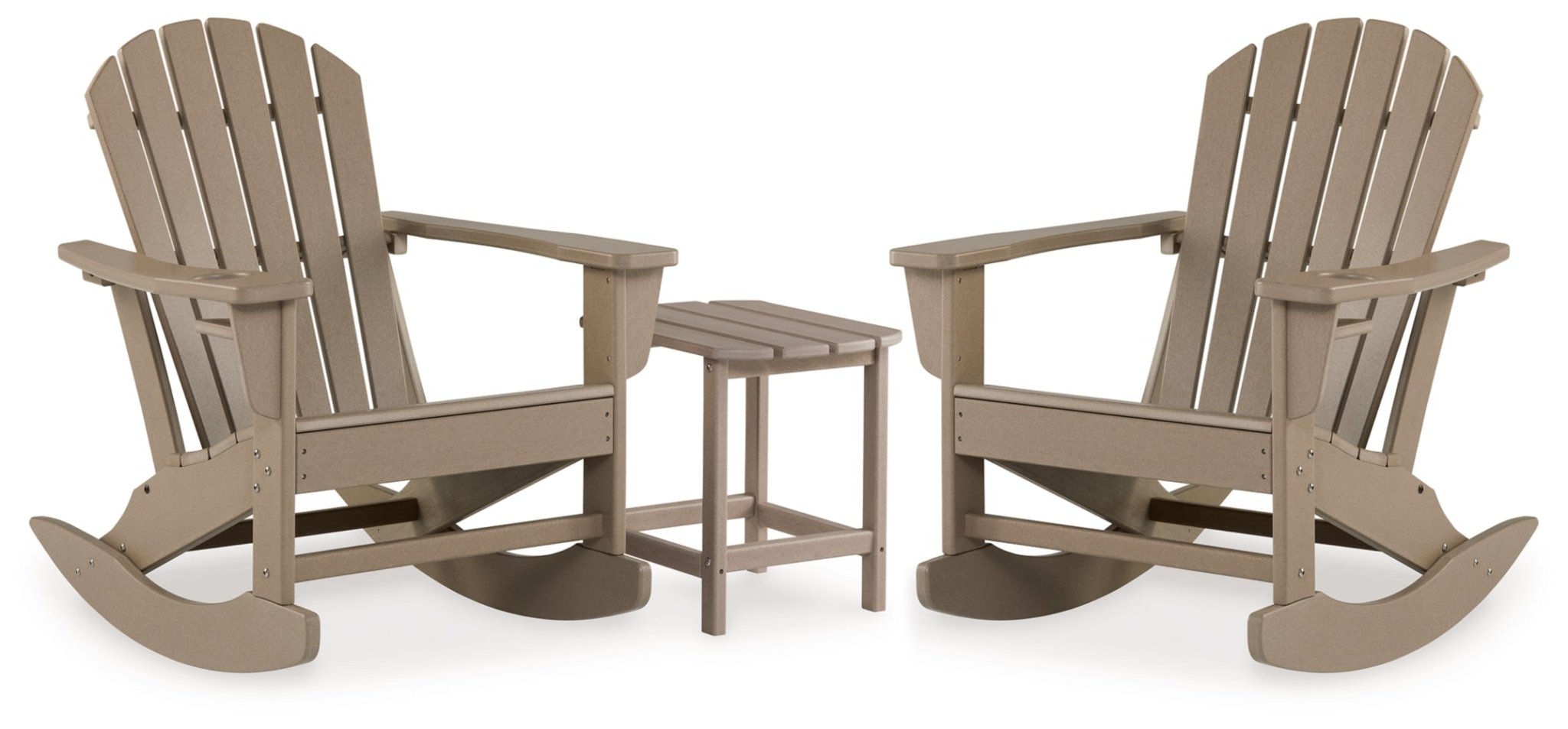 AshleySundown Treasure Outdoor Rocking Chairs and End Table Set