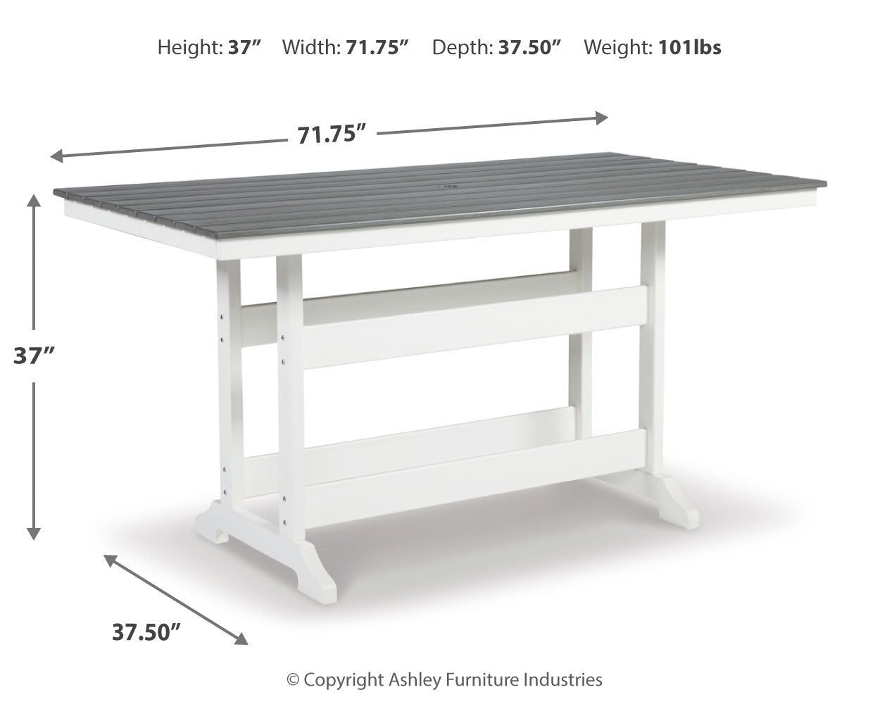 AshleyTransville Outdoor Counter Height Dining Table