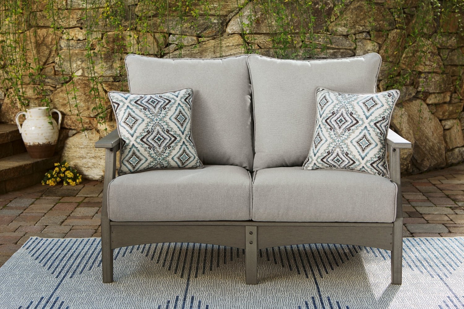 AshleyVisola 2 - Piece Outdoor Loveseat & Coffee Table Set