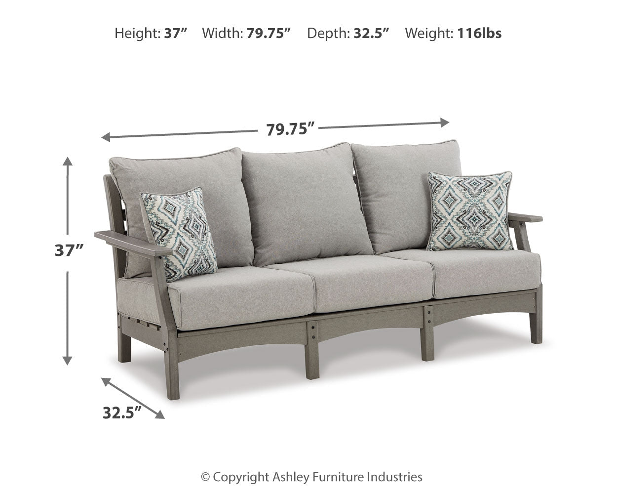 AshleyVisola Outdoor Sofa and 2 Lounge Chairs with Coffee Table and 2 End Tables
