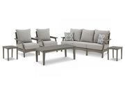 AshleyVisola Outdoor Sofa and 2 Lounge Chairs with Coffee Table and 2 End Tables