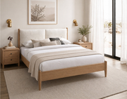 Natural Oak Upholstered Bed IF-5915