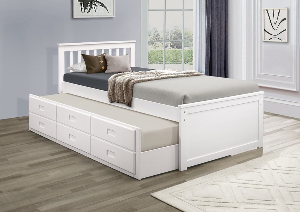 IF-300 Single/Single Captain Bed (Espresso/White/Grey)