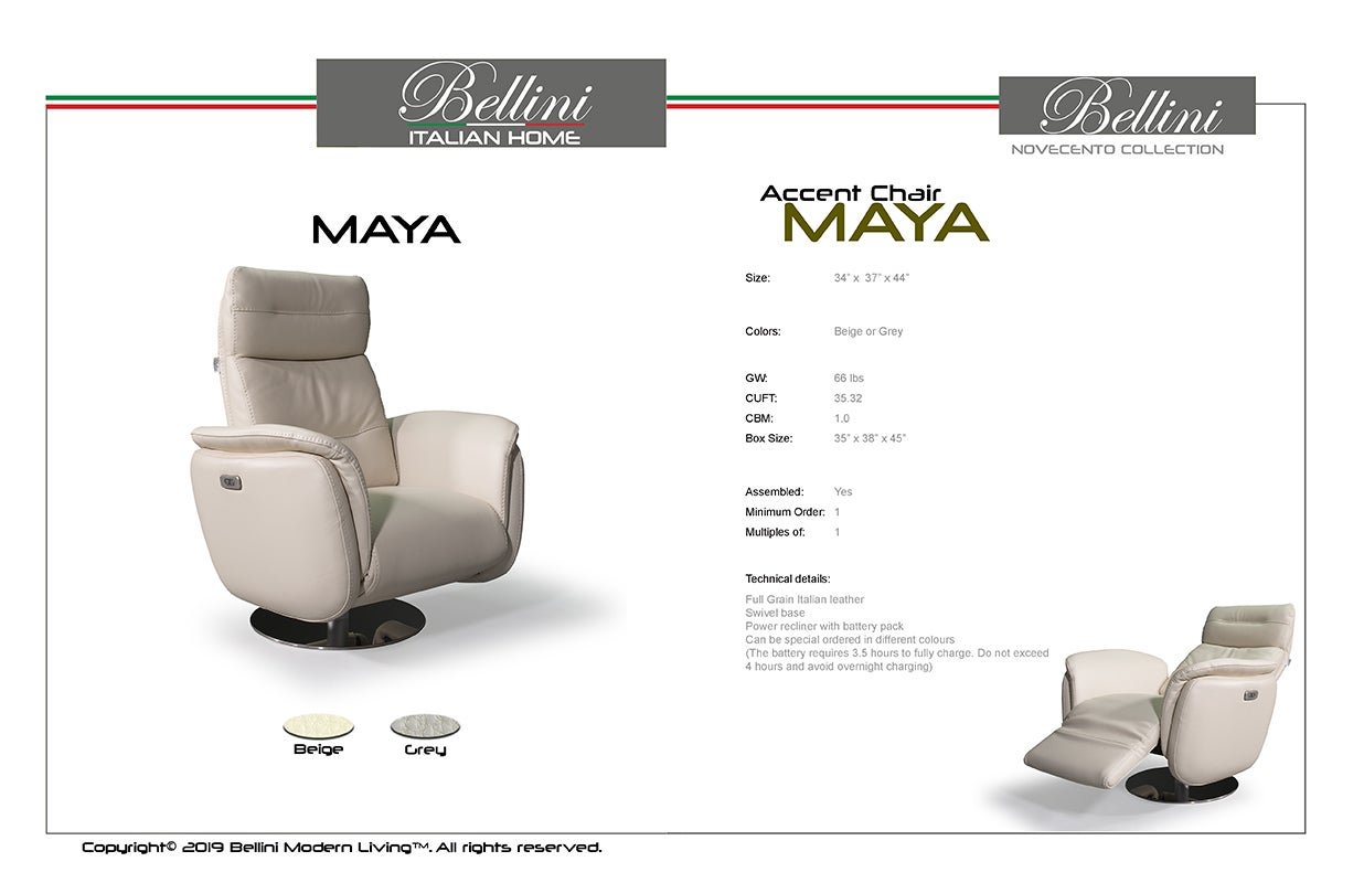 BLIMaya GRY Recliner Chair