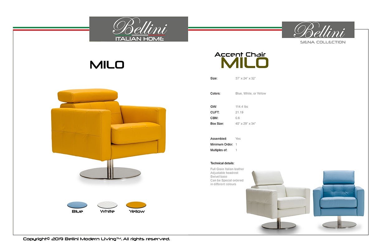 BLIMilo WHT Accent Chair