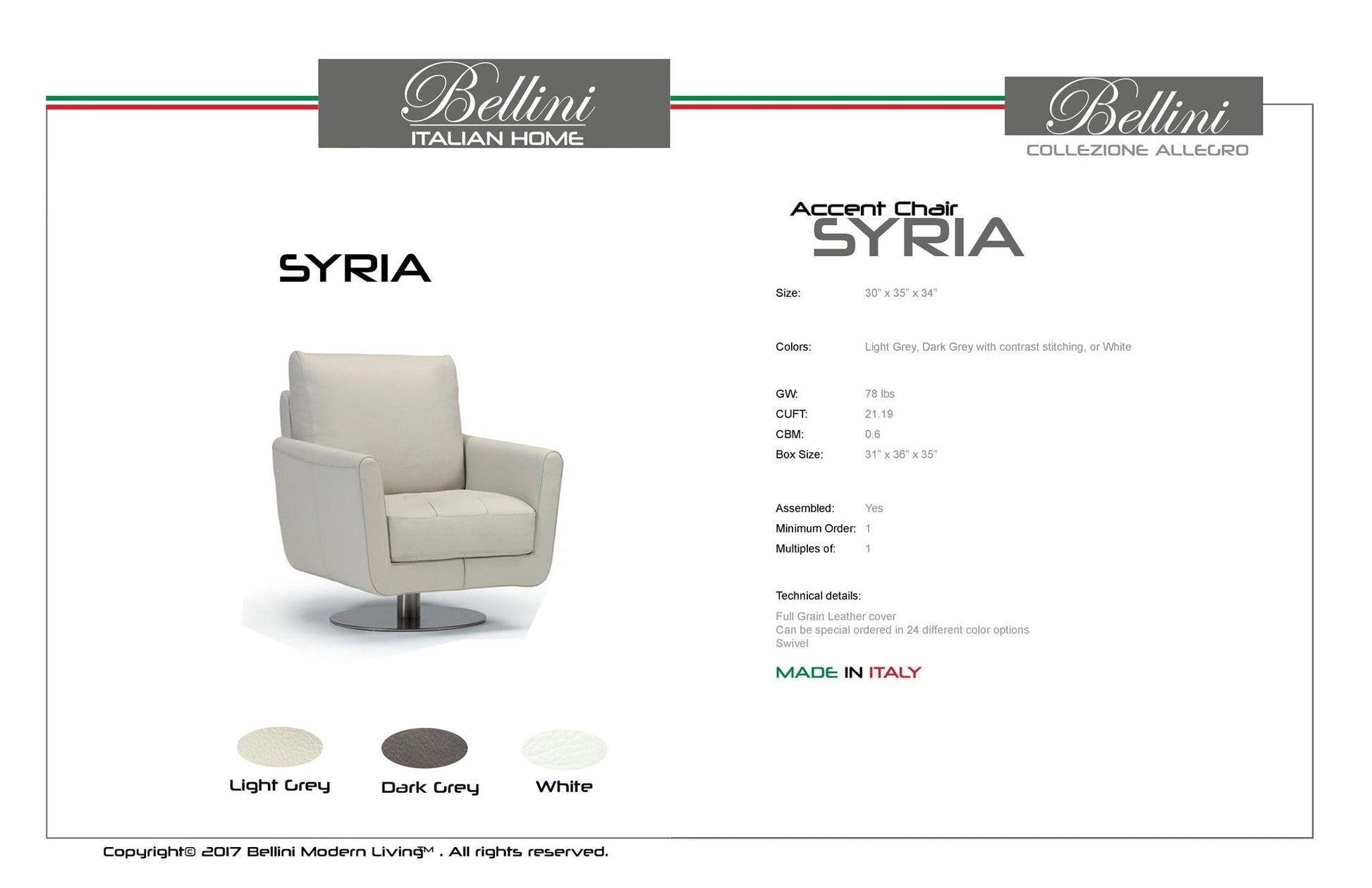 BLISyria WHT swivel chair
