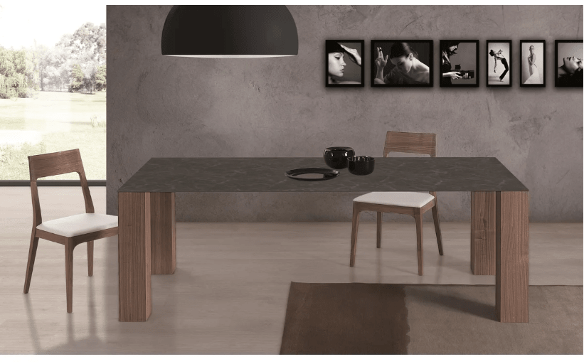 BLIThin Dining Table - Walnut Wood Leg