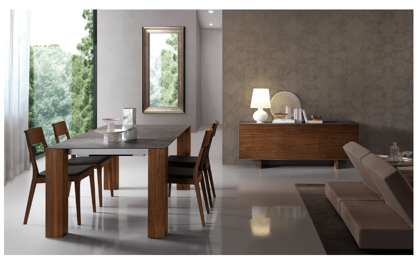 BLIThin Dining Table - Walnut Wood Leg