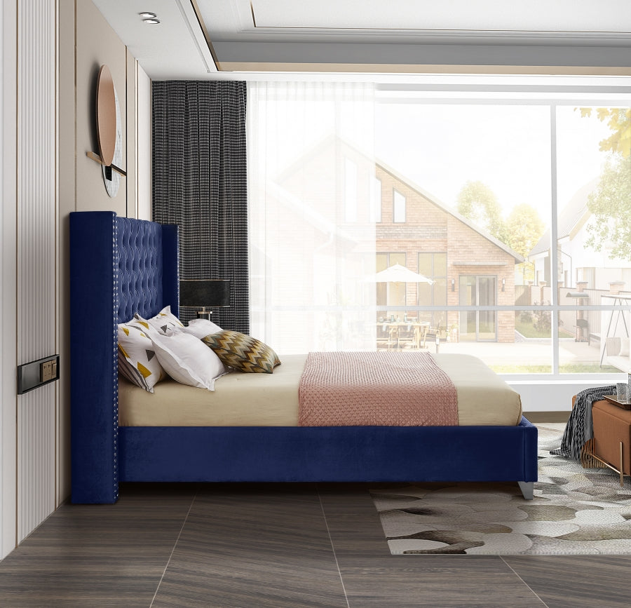 Blue Velvet Bed IF-5891