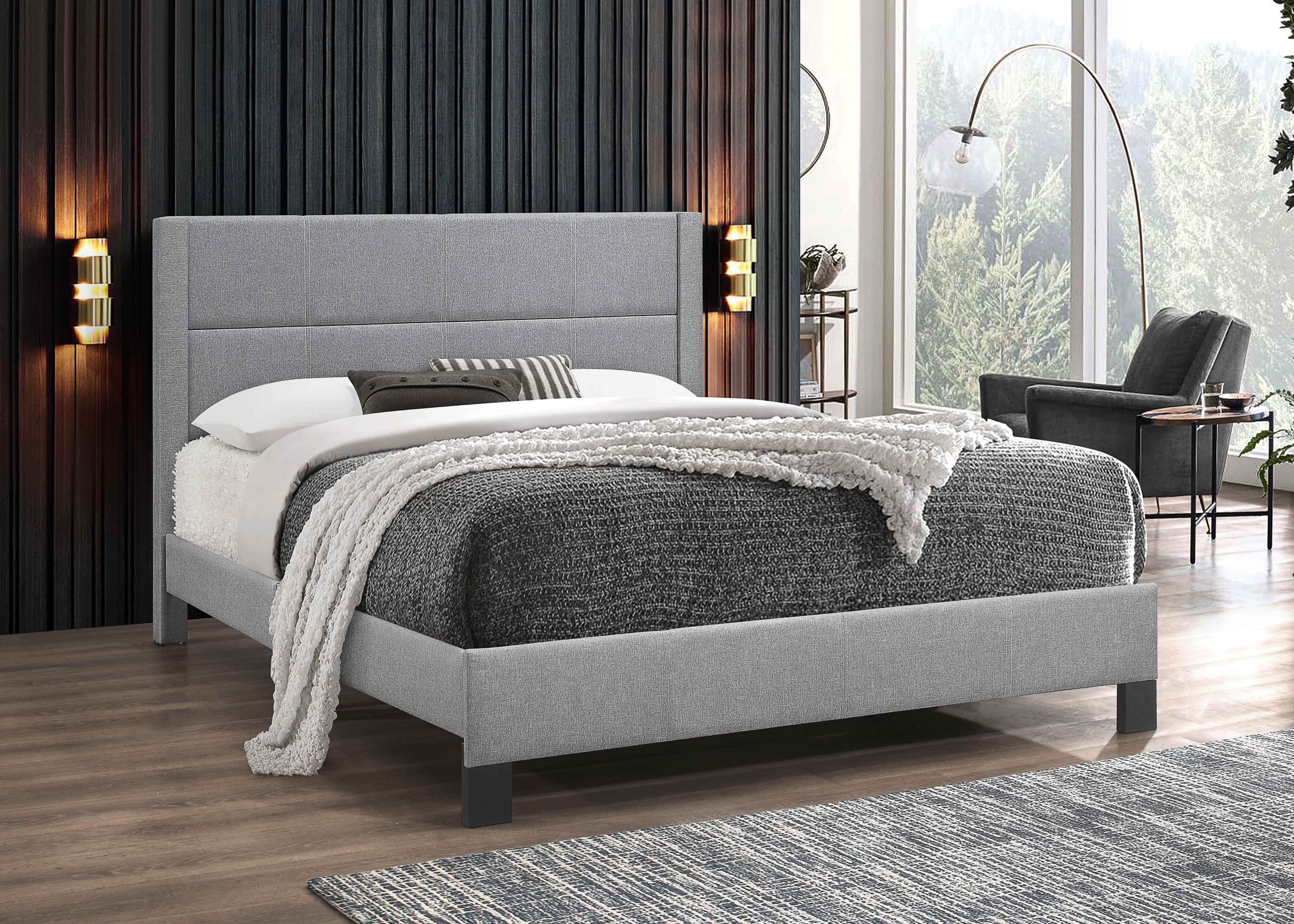 Light Grey Fabric Bed IF-5354
