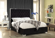 Black Velvet Fabric Bed IF-5542