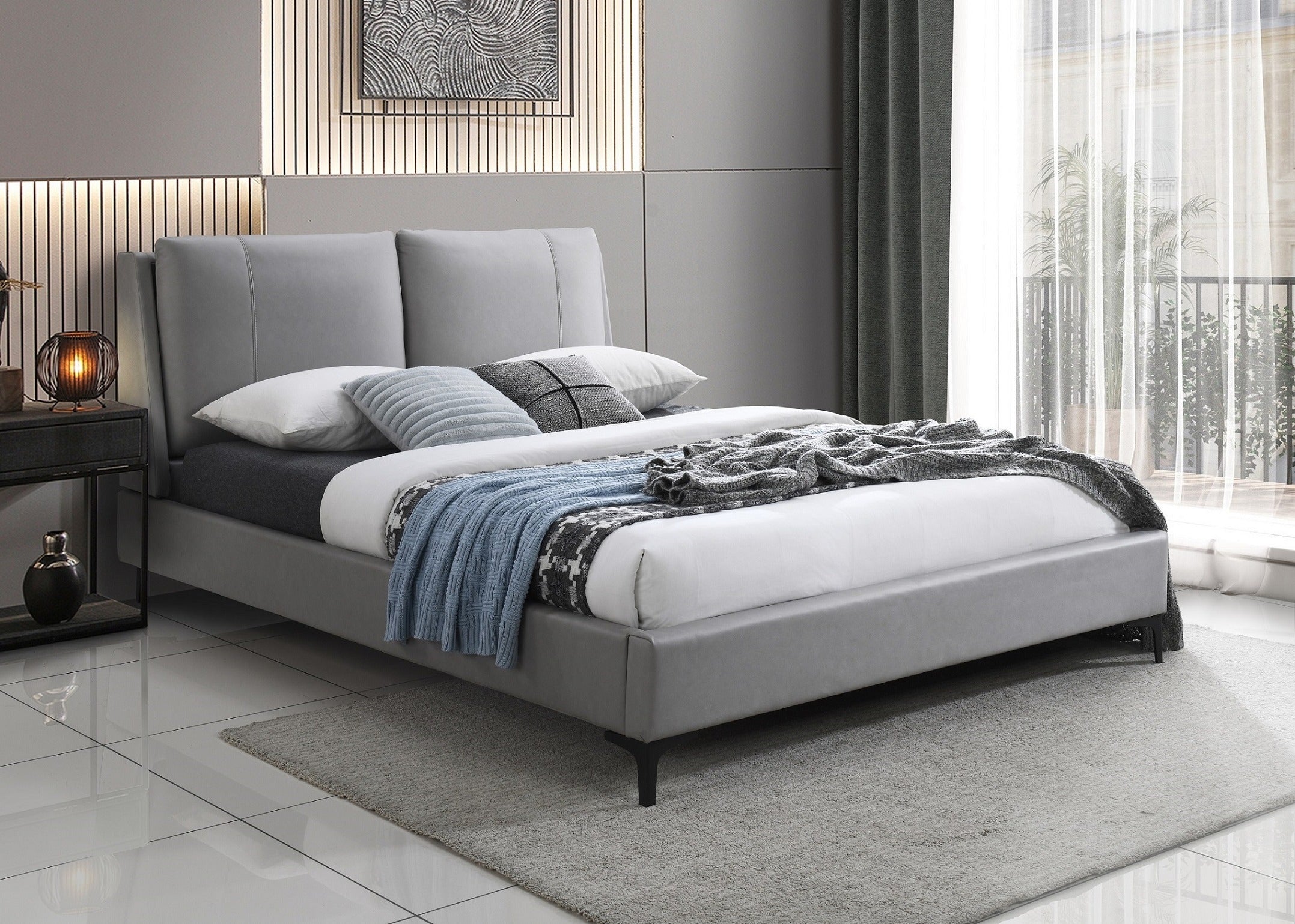 Grey Platform Bed IF-5340