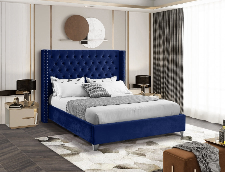 Blue Velvet Bed IF-5891